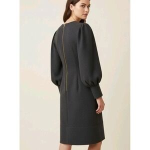 Classic 90s Generra Black 100% Wool Dress Sz 6 Cap Sleeve Square Neck Lined